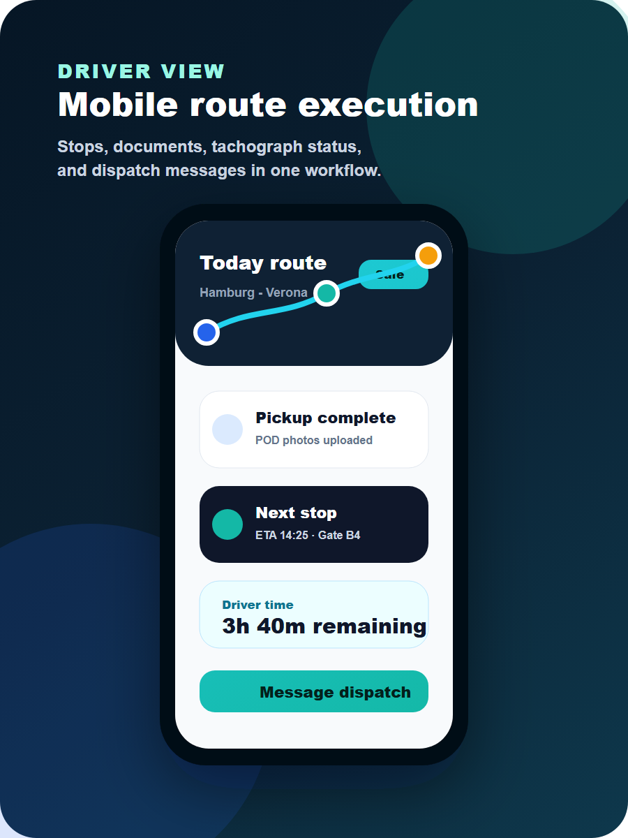 RouteWerk mobile driver workflow sample